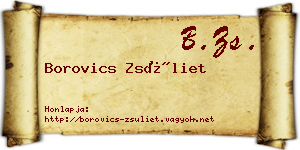 Borovics Zsüliet névjegykártya
